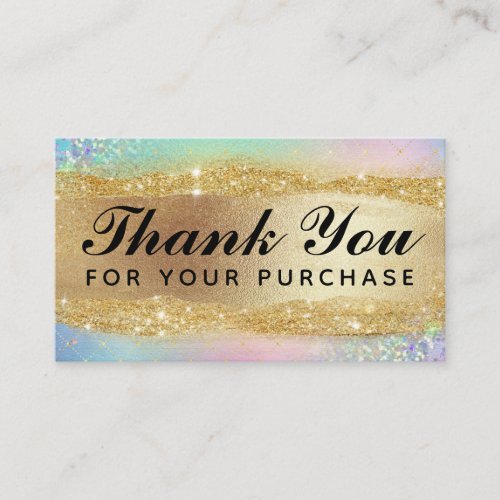 Rainbow Gold Thank You For Your Purchase Cards