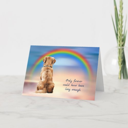 Rainbow Golden Retriever Loss Sympathy Card