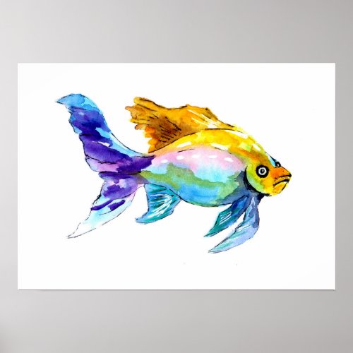 Rainbow Goldfish Poster