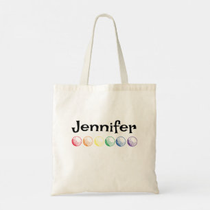 Rainbow Golf with Name Tote Bag