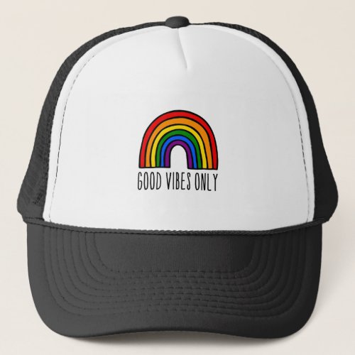 Rainbow good vibes only trucker hat