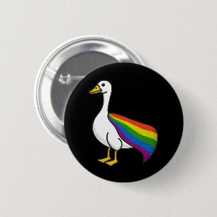 Rainbow Goose LGBTQ Pride Gay Transgender LGBTQ+ Button