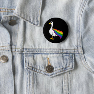 Rainbow Goose LGBTQ Pride Gay Transgender LGBTQ+ Button