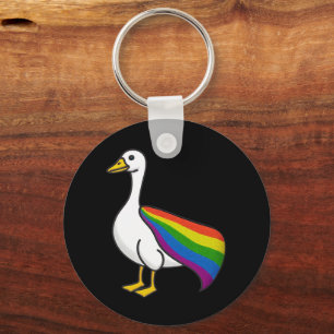 Rainbow Goose LGBTQ Pride Gay Transgender LGBTQ+ Keychain