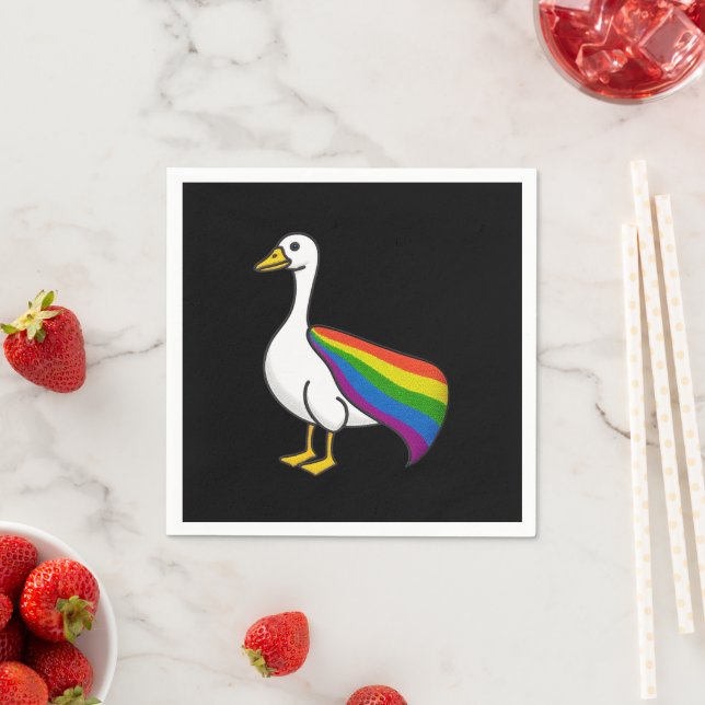 Rainbow Goose LGBTQ Pride Gay Transgender LGBTQ+ Napkins (Insitu)