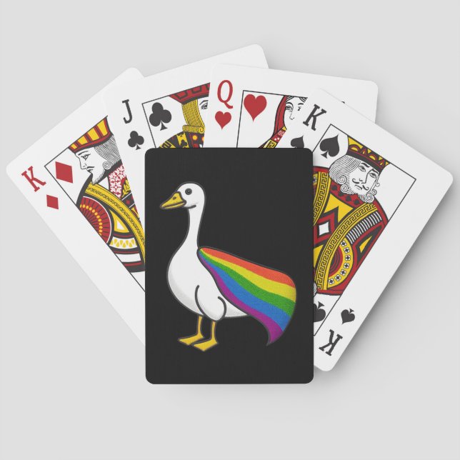 Rainbow Goose LGBTQ Pride Gay Transgender LGBTQ+ Poker Cards (Back)