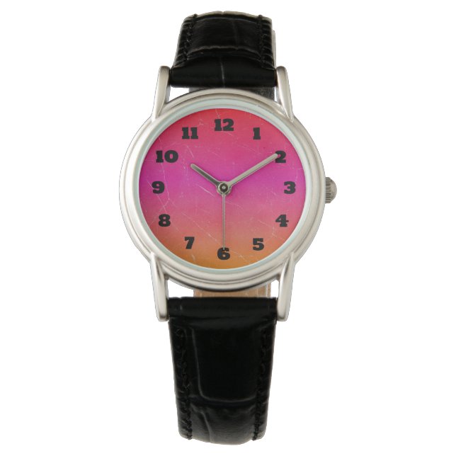 Rainbow Gradient Abstract Art Watch (Front)