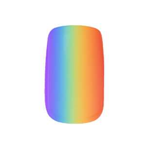 Rainbow gradient airbrush minx nail art