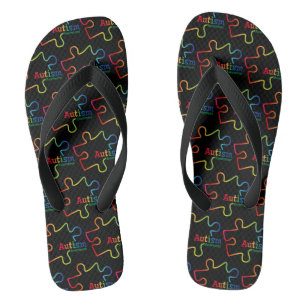 Rainbow Gradient Autism Awareness Flip Flops