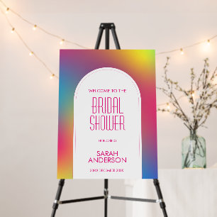 Rainbow Gradient Bridal Shower Welcome Sign 