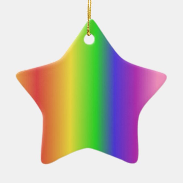Rainbow gradient ceramic ornament (Front)