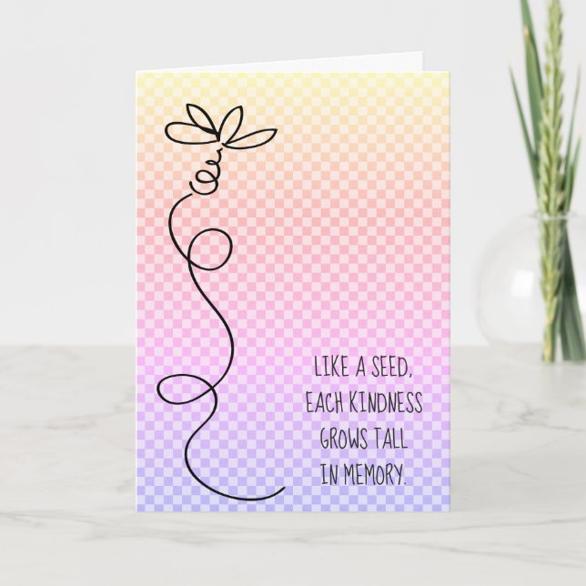 rainbow gradient checkered pattern thank you card (Front)