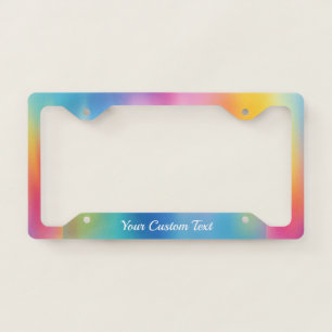 Rainbow Gradient Colorful Design Personalized License Plate Frame