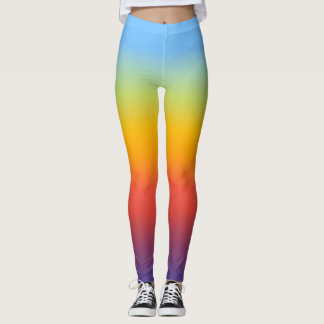 Rainbow Gradient Colorful Ombre Athletic Leggings