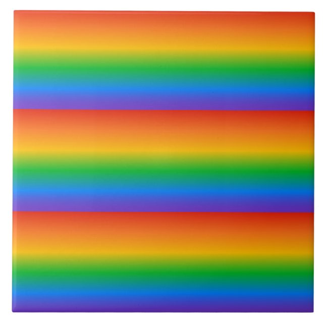 Rainbow gradient colors ceramic tile (Front)