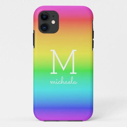 Rainbow Gradient custom monogram phone cases