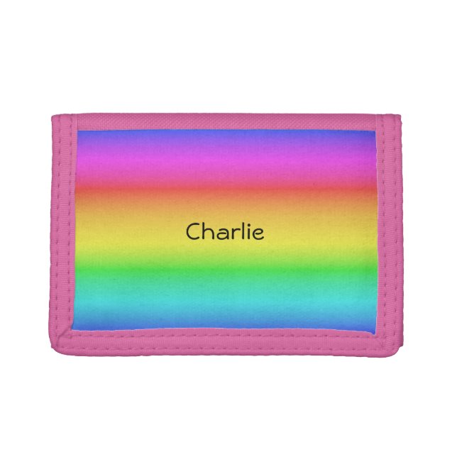 Rainbow Gradient custom name wallets (Front)
