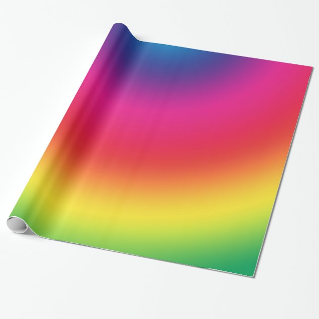 Rainbow Gradient - Customized Rainbows Template Wrapping Paper (Unrolled)