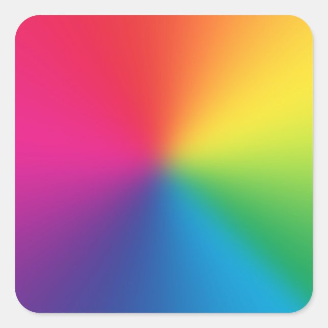 Rainbow Gradient Customized Template - Rainbows Square Sticker (Front)