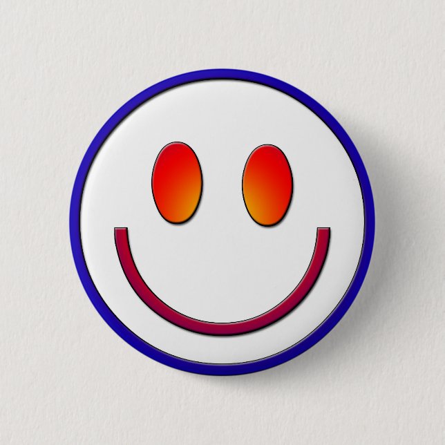 Rainbow Gradient Face Pinback Button (Front)