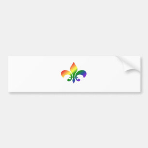 Rainbow Gradient Fleur de Lis Bumper Sticker