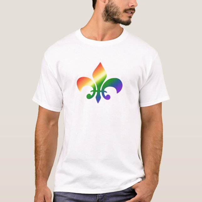 Rainbow Gradient Fleur de Lis T-Shirt (Front)