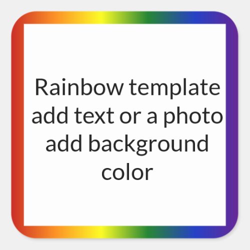 Rainbow Gradient Frame Square Sticker