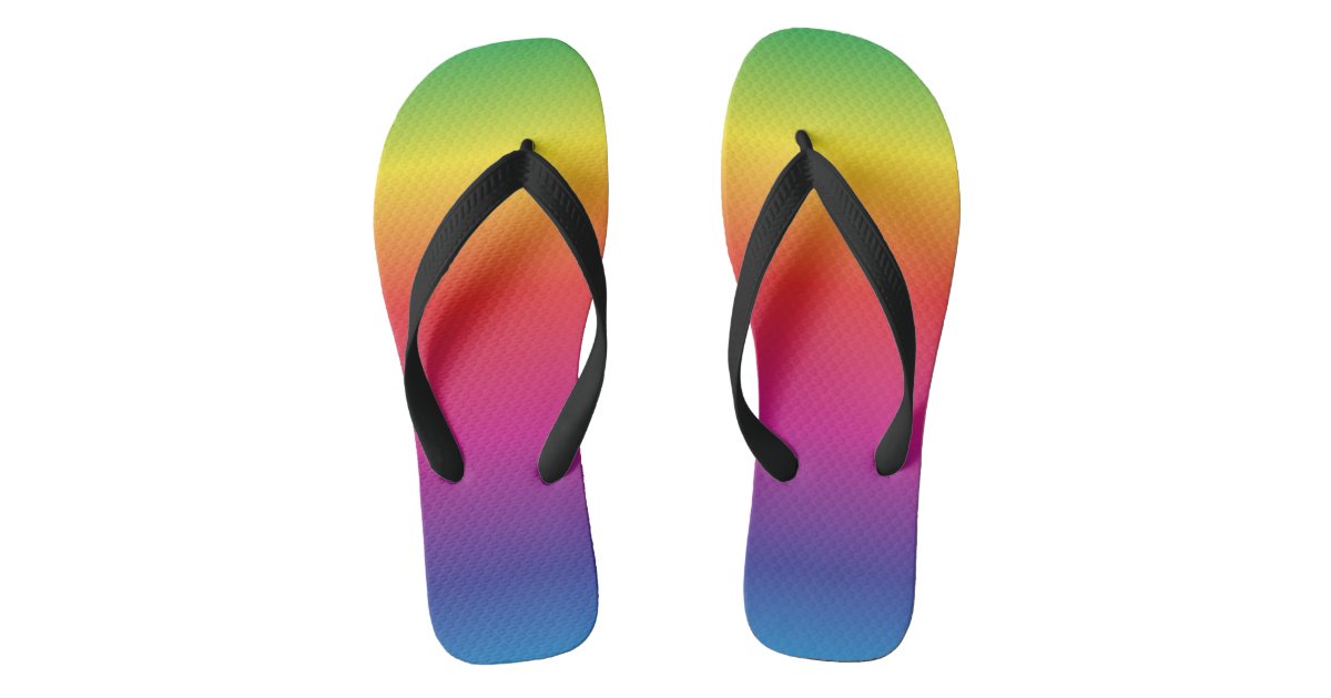 Rainbow Gradient Gay Pride Flip Flops | Zazzle