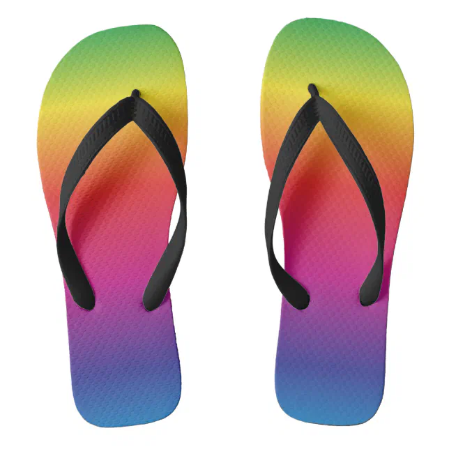 Rainbow Gradient Gay Pride Flip Flops | Zazzle