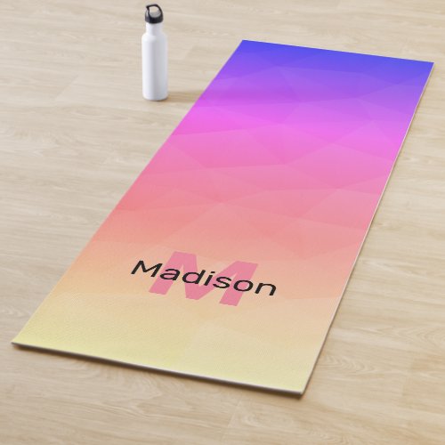 Rainbow gradient geometric mesh pattern Monogram Yoga Mat