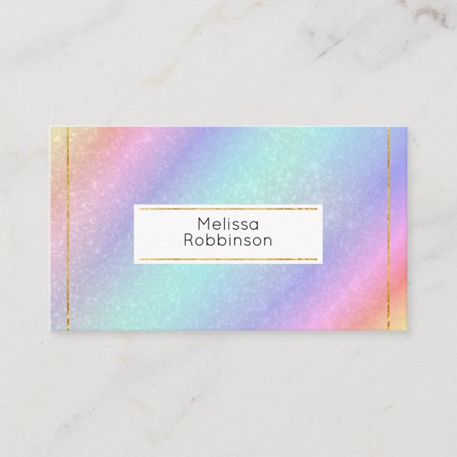 Rainbow Gradient Glitter Colors Business Card (Front)