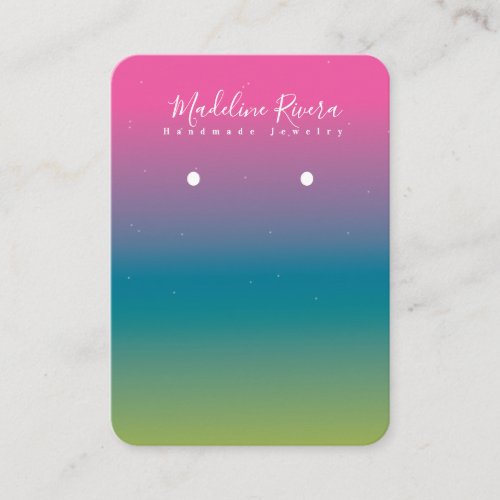 Rainbow Gradient Handmade Earring Display Card