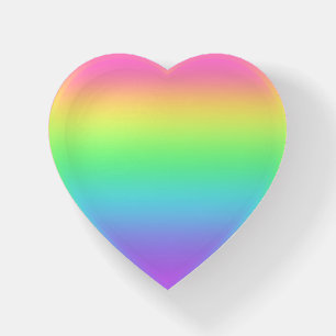 Rainbow Gradient Heart-Shaped Paperweight