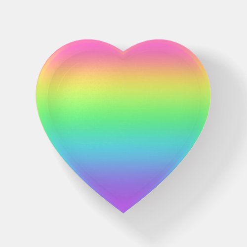 Rainbow Gradient Heart_Shaped Paperweight