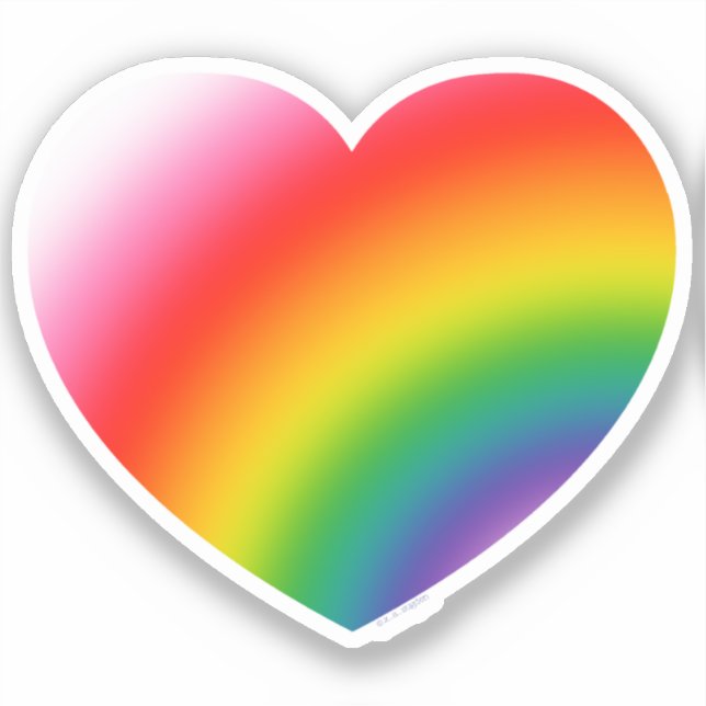 Rainbow Gradient Heart Sticker (Front)