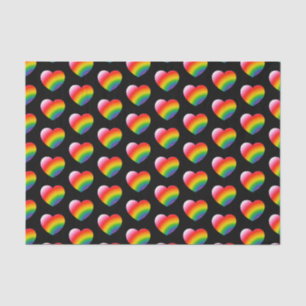 Rainbow Gradient Hearts Pattern Tissue Paper