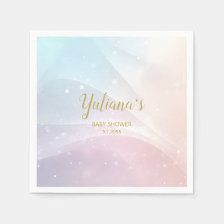 Rainbow Gradient Invitation | Elegant Pastel Spark Napkins