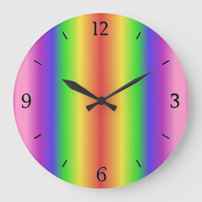 Rainbow gradient large clock (Front)