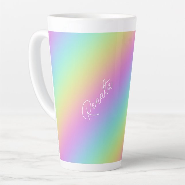 Rainbow Gradient  Latte Mug (Left Angle)