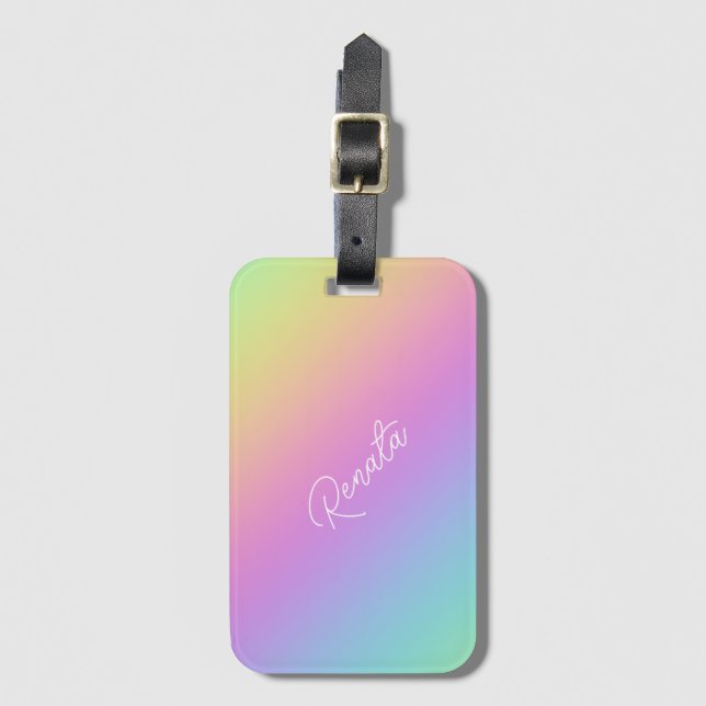 Rainbow Gradient  Luggage Tag (Front Vertical)