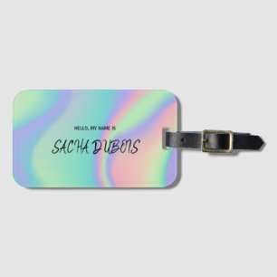 Rainbow Gradient Name Luggage Tag
