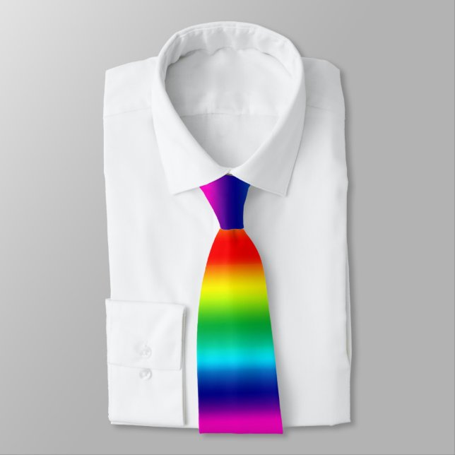 Rainbow gradient.  neck tie (Tied)