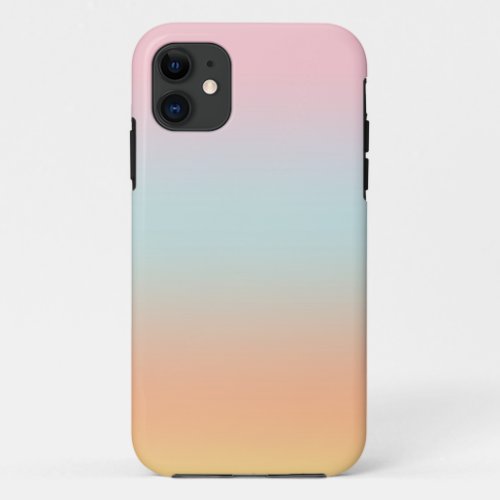 Rainbow Gradient Ombre Pink Blue Peach Custom   iPhone 11 Case