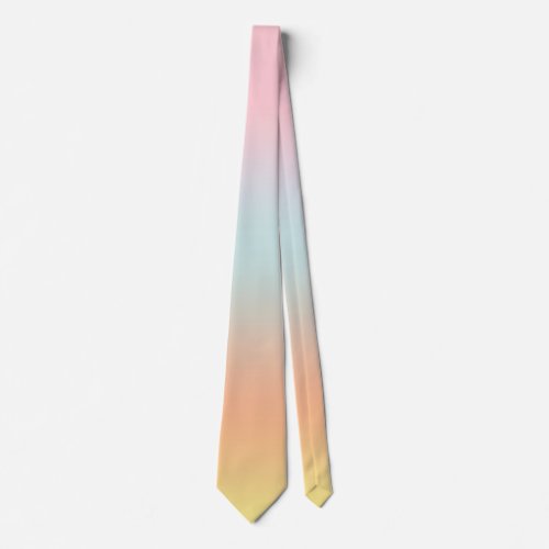 Rainbow Gradient Ombre Pink Blue Yellow  Neck Tie
