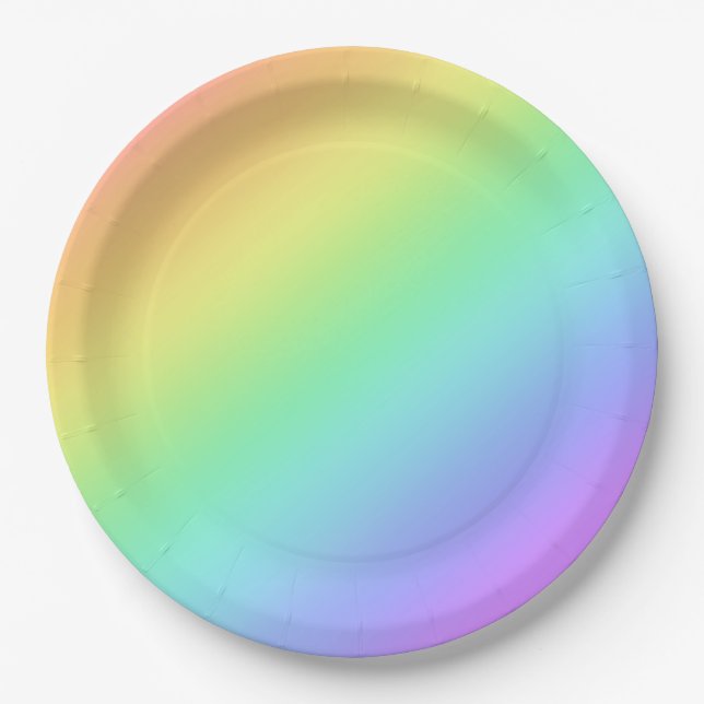 Rainbow Gradient Paper Plates (Front)