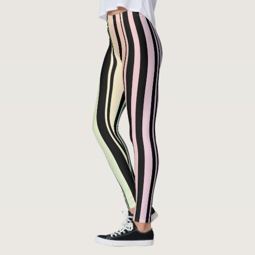 Rainbow Gradient Pastel Stripes Leggings