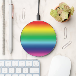 Rainbow gradient pattern gay pride flag wireless charger 