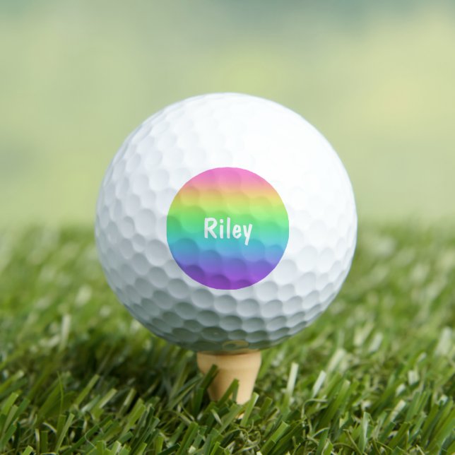 Rainbow Gradient Personalized Golf Balls (Insitu Tee)