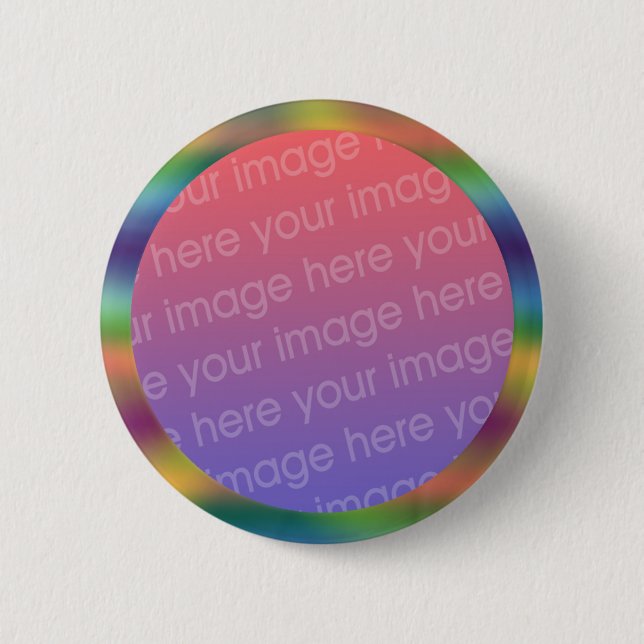 rainbow gradient photo frame pinback button (Front)