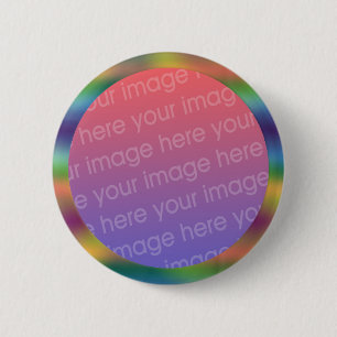 rainbow gradient photo frame pinback button